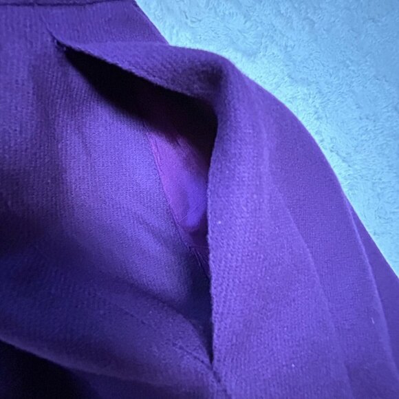 Vintage Boston Traveler Women 100% Pure Wool A-Line Career Midi Skirt Purple USA - Picture 8 of 9